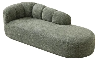Produktbild von AIORBER Moderne Chaiselongue Chenille Relaxliege Geschwungenes Daybed Wolken-Design Armloser Lesesessel Salbeigrün