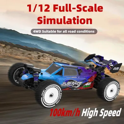 Obrázok produktu pre RC model terénneho auta 1:12 - Diaľkovo ovládané terénne závodné auto - Zelená farba - 4x4 pohon - Rýchlosť 100 km/h - 3 batérie