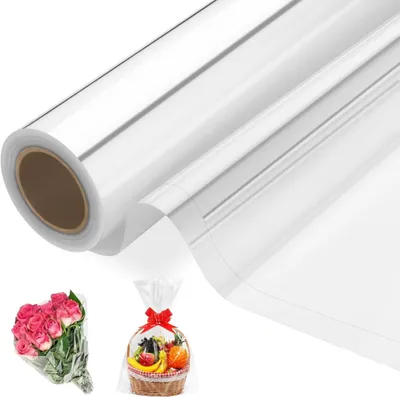Imagen del producto de Película de celofán transparente, 30 cm x 10 m, para embalaje de regalos