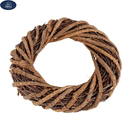 Image de Couronne en osier 24cm Naturel Couronne de porte Couronne de table Couronne de l'Avent Couronne décorative en osier