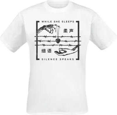 Obrázok produktu pre While She Sleeps - "Silence Speaks" T-Shirt für Herren/Damen Uni RO5539 (L) (Weiß)