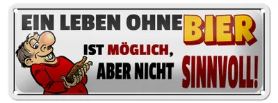 Produktbild von Blechschild Spruch 27x10cm Ein Leben ohne Bier Dekoration