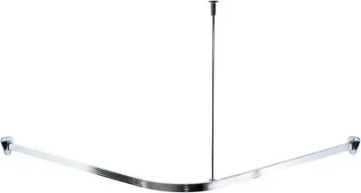 Produktbild von Famanu Duschvorhangstange L-Form schwarz, rostfreies Stahl, 70-95 × 70-95 cm, ohne Deckenhalterung