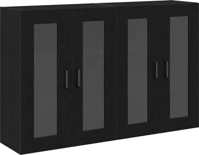 Zdjęcie produktu dla Szafki ścienne 2 pcs Czarny Dąb 69,5 x 34 x 90 cm