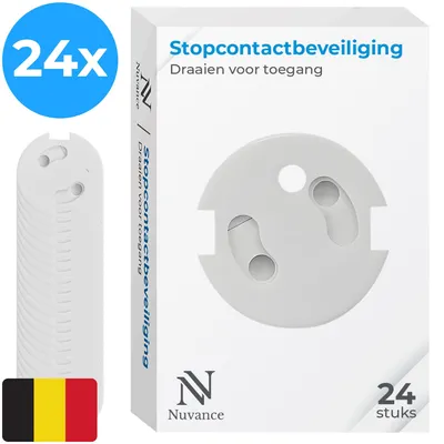 Productafbeelding van Nuvance Stopcontactbeveiliging - 24 Stuks - voor België - Kinderbeveiliging - BE - Stopcontact Beveiliging - Wit
