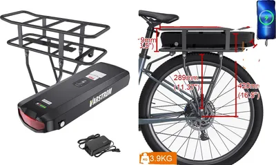 Obrázok produktu pre Lítiová batéria pre e-bike, kompatibilná s 36V, vysoká kapacita, 36V208Ah 7488Wh zadný nosič