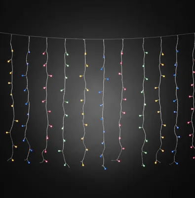Produktbild von Konstsmide - LED Lichtervorhang, mit bunten Globes, 400 bunte Dioden, 24V Außentrafo, transparentes Kabel ; 3675-503