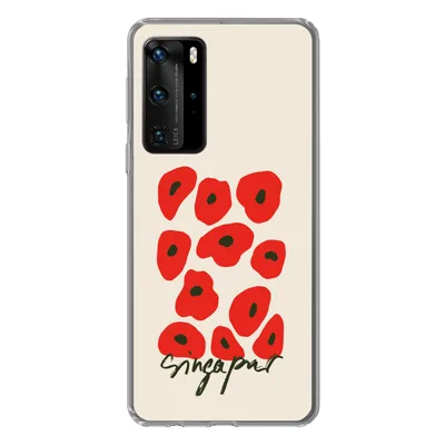 Produktbild von MuchoWow® Handyhülle Schutzhülle Hülle für Huawei P40 Pro Blumen - Mohn - Muster Silikon Softcase Handy Hülle - Schutz