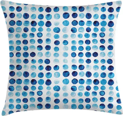 Zdjęcie produktu dla ABAKUHAUS Niebieska poszewka na poduszkę, ręcznie rysowane okręgi, okrągłe motywy, akwarela, rytmiczny wzór, 40 x 40 cm, niebieski jasnoniebieski