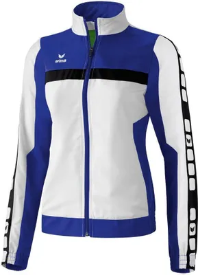 Produktbild von Erima CLASSIC 5-CUBES Präsentationsjacke Damen weiß/indigo blau/schwarz 40