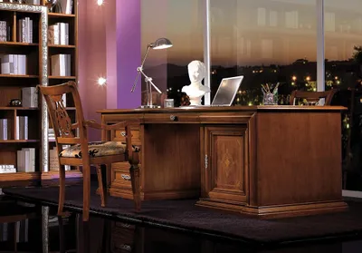 Produktbild von Designer Schreibtisch Tisch Möbel Büro Schreibtische Massivholz Tische Italien