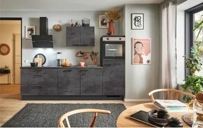 Produktbild von PICCANTE Plus Küchenzeile ohne Geräte Casual 270 cm beton grafitgrau matt vormontiert Variante rechts 4067368007085