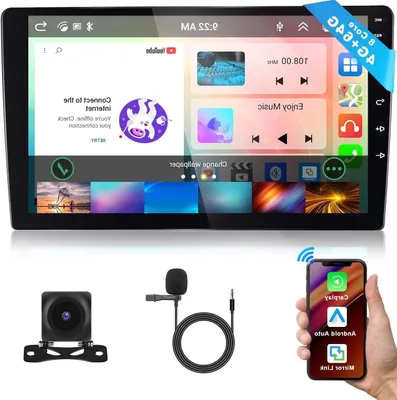 Zdjęcie produktu dla Radio samochodowe 2 DIN - System audio samochodowy - Odtwarzacz multimedialny - Nawigacja GPS - Radio z ekranem dotykowym - Ekran IPS o przekątnej 10,1 cala