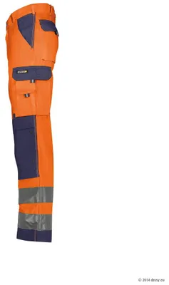 Obrázok produktu pre DASSY® Buffalo nohavice s vysokou viditeľnosťou a vreckami na kolenách NEONORANGE/DARK BLUE veľkosť 53 dĺžka: STANDARD