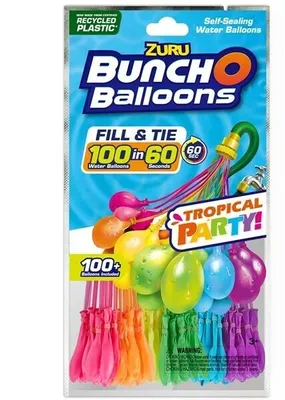 Obrázek produktu pro Zuru Bunch O Balloons Tropical Party 3 balíčky s celkem 100 balónky