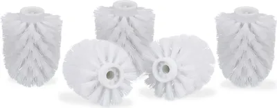 Produktbild von Relaxdays WC Bürstenkopf im 5er Set, lose Toilettenbürsten Gewinde 9,5 mm, Ersatzbürstenkopf Durchmesser 8 cm, weiß
