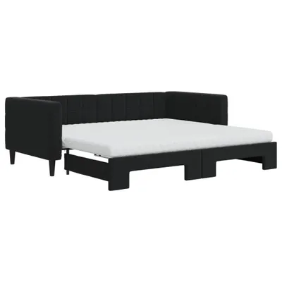 Immagine prodotto di vidaXL Divano letto estraibile con materasso Nero 90x190 cm Velluto