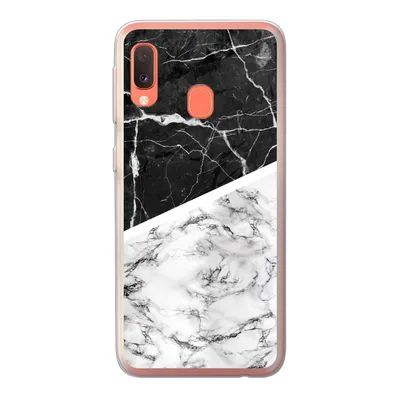 Produktbild von MuchoWow® Handyhülle Schutzhülle Hülle für Samsung Galaxy A20e Marmor - Schwarz - Weiß Silikon Softcase Handy Hülle - Abdeckung