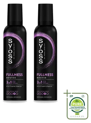 Obrázek produktu pro 2 kusy pěny na vlasy Syoss Fullness, objem 250 ml, velkopack