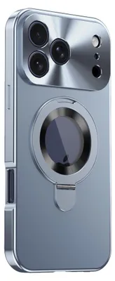 Produktbild von Metall Hülle für Apple iPhone 17 Pro Max mit MagSafe Privacy Full Cover Blau