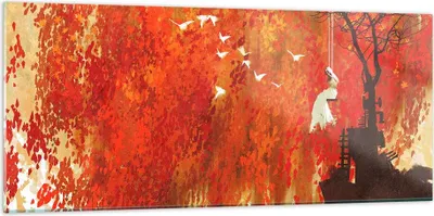 Produktbild von Bilder auf glas - Frau Abstraktion - 120x50cm - Glasbilder - Wandbilder - Kunstdruck - zum Aufhängen bereit - Wanddekoration aus Glas - Glas Bilder - Wandbild auf Glas - Einteilig - GAB120x50-3836