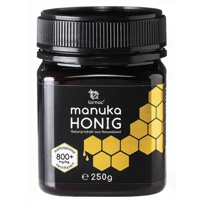 Produktbild von Larnac Manuka Honig MGO 800+ | 250 g | echter neuseeländischer Manuka Honig | hoher Methylglyoxal-Gehalt | nachhaltige Imkerei