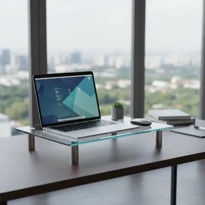 Produktbild von Monitorerhöhung Bildschirmerhöhung Tisch TV Aufsatz Monitor Glas 70x11x24cm