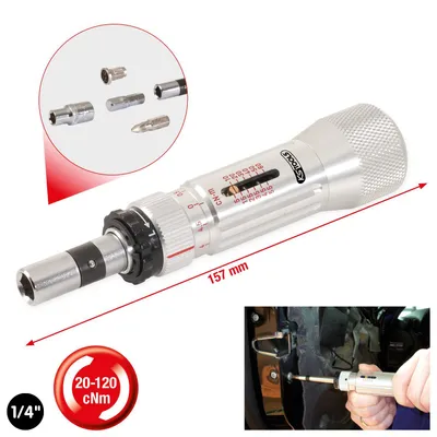 Image de KS Tools Tournevis dynamométrique 1/4 ESD,20-120cNm, 516.3225