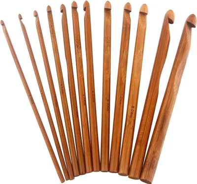 Produktbild von 12-teiliges Set Bambus-Stricknadeln in verschiedenen Größen, glattere Kanten, runde Bambus-Häkelnadeln für DIY-Pullover