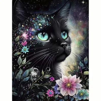 Image de Tableaux de peinture diamant, kit de peinture diamant 5D – Chat