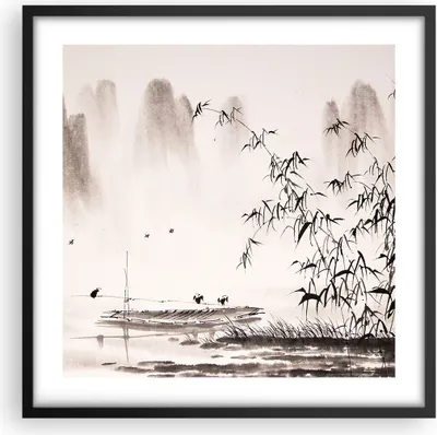 Produktbild von Gerahmtes Poster - Schwarzer Rahmen - Bambus schwarz China - 50x50 cm - Wand Bild - Wanddeko - Wandbilder - Kunstposter - Wandposter - Bilderrahmen - Bilder - Kunstdruck - Wandbild - P2BAC50x50-3116
