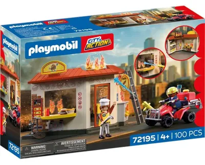 Produktbild von PLAYMOBIL Feuerwehr-Quad mit Burger-Bude
