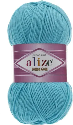 100g Strickgarn Alize Cotton Gold Uni Klassikgarn Häkelgarn helltürkis