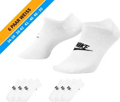 Produktbild von NIKE Socken - Farbe: 6 Paar Weiß Sneaker Socken - Größe: 46-50