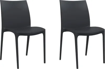 Image de vidaXL Chaises de jardin 2 pcs. Anthracite 50x46x80 cm Polypropylène
