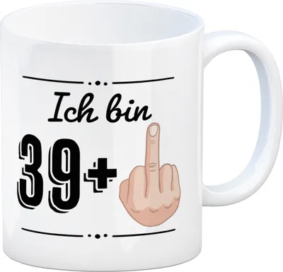 Produktbild von Witziger Kaffeebecher für den 40. Geburtstag mit Motiv: Mittelfinger