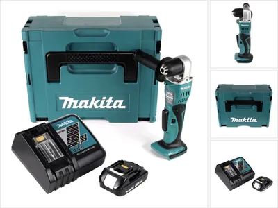 Produktbild von Makita DDA 351 RA1J Akku Winkelbohrmaschine 18 V 13,5 Nm + 1x Akku 2,0 Ah + Ladegerät + Makpac