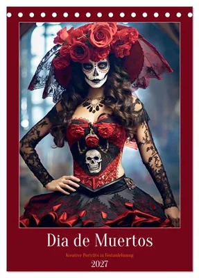 Produktbild von Dia de Muertos Kreative Porträts in Festanlehnung (Tischkalender 2027 DIN A5 hoch), CALVENDO Monatskalender