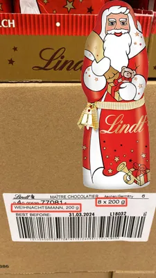 Produktbild von Lindt Weihnachtsmann Alpenvollmilch-Schokolade 8 x 200 g