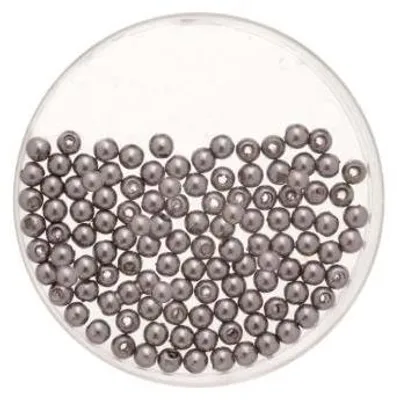 Produktbild von Glorex Wachs Perlen 6 mm 60 Stück, grau