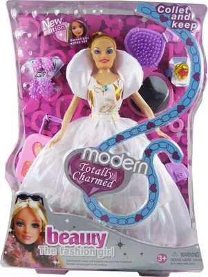 Produktbild von Modezauber Puppe mit viel Zubehör Fashion Doll weiß Anziehpuppe 28cm