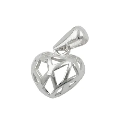 Produktbild von Anhänger 11x10mm Herz durchbrochen Silber 925 silber 11x10mm