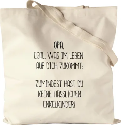Produktbild von Jutebeutel Stoffbeutel Canvas Opa Wenigstens Keine Hässlichen Enkelkinder Lustig Geschenkidee Bester Großvater