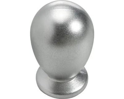 Produktbild von Hettich Möbelknopf Kunststoff Aluminium-Optik Ø 15,0 mm - 1 Stück