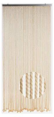 Produktbild von Seilvorhang MARITIM, 90x200 cm, 54 Stränge, beige, mit Aluleiste, dekorativer Fliegenvorhang im maritimen Design – geeignet als Sichtschutz, Raumteiler oder Türvorhang für Balkon und Terrasse