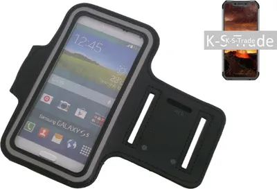Produktbild von Kompatibel mit Huawei Y6 (2018) Neopren Jogging Armband Sportarmband Oberarmband schwarz kompatibel mit Huawei Y6 (2018) mit Reflektor Streifen.