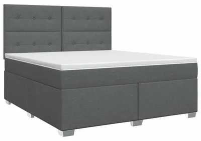 Obrázek produktu pro vidaXL Skříňová postel s matrací tmavě šedá 140 x 200 cm látka