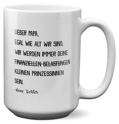 Produktbild von 22Feels XL Tasse Papa Geschenk von Töchtern Vatertag Vater Geburtstag Weihnachten Kaffeetasse Männer Haferl Geschenkidee Bürotasse
