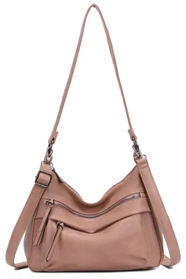 Produktbild von irisaa Damen Schultertasche mit 2 Schulterriemen, Umhängetasche mit abnehmbarem