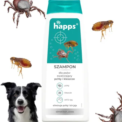 Produktbild von HAPPS – Hundeshampoo gegen Flöhe und Zecken, 250 ml